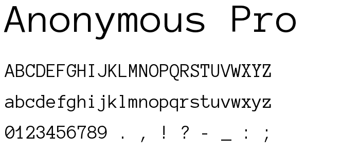 Anonymous Pro font